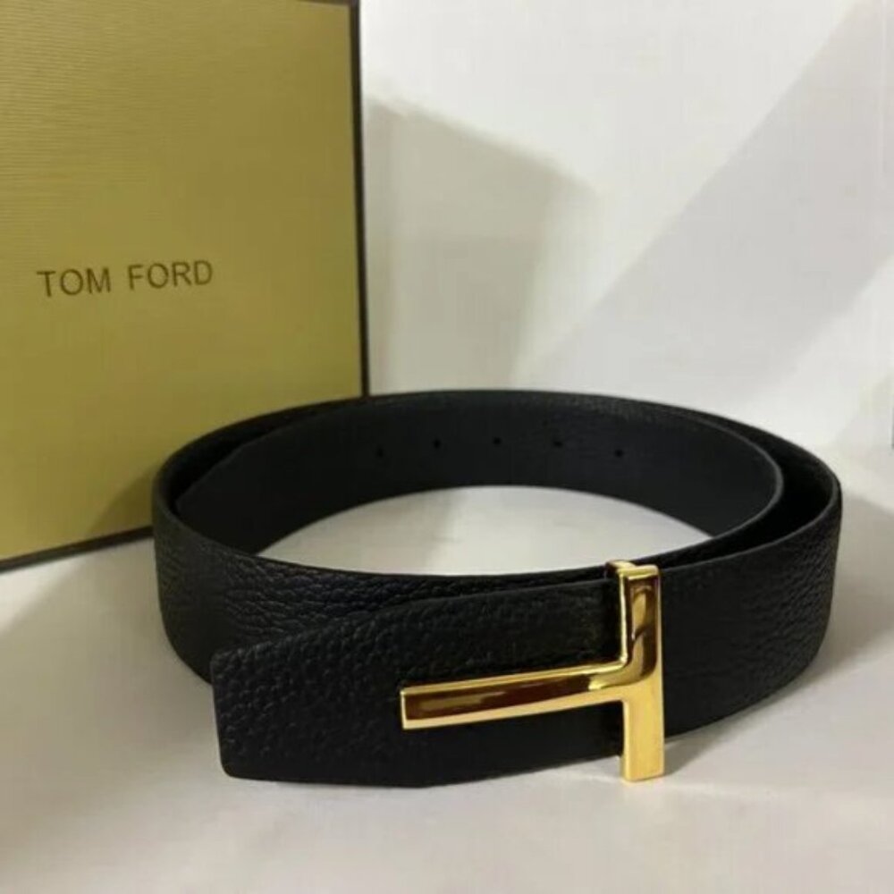 Tom Ford Grained T ICON Leather Belt